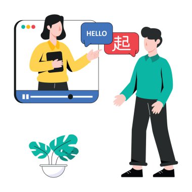 Çevrimiçi yorumlayıcı düz stil tasarım vektör çizimi. hisse illüstrasyonu