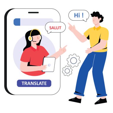 Dijital Çevirici düz stil tasarım vektör çizimi. hisse illüstrasyonu