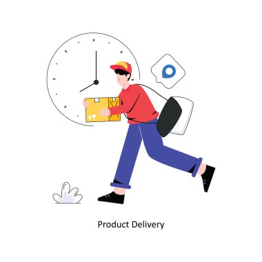 Ürün Teslimatı Düz Tasarım Vektör Çizimi. Stok illüstrasyonu