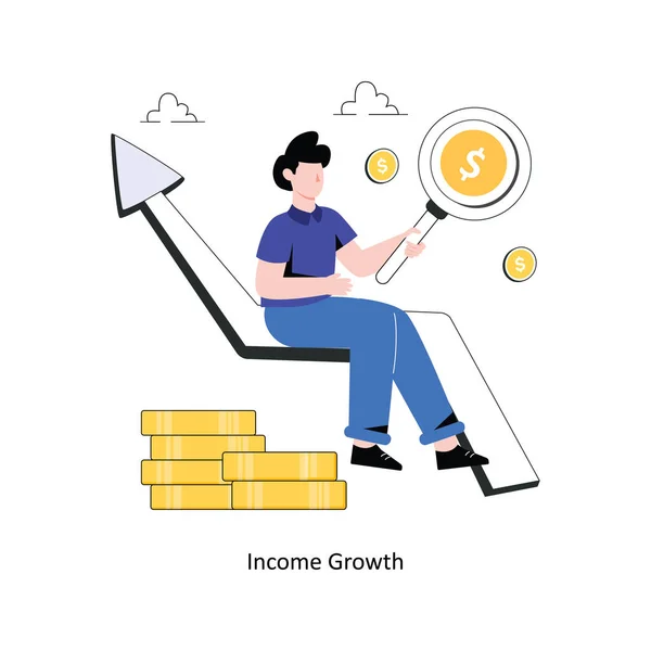 Income Growth Flat Style Design Vector Illustration Stock Illustration — Stock Vector