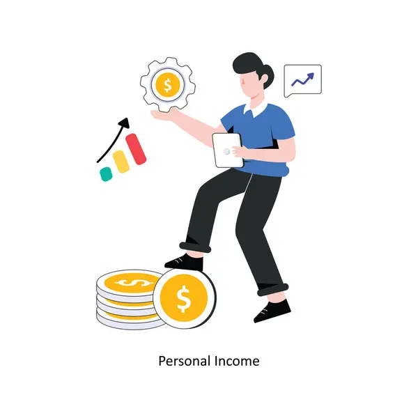 Personal Income Flat Style Design Ilustración Vectorial Ilustración General — Vector de stock
