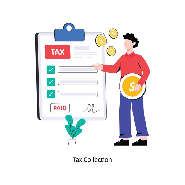 Tax Collection Flat Style Design Vector Illustration Archivbild — Stockvektor