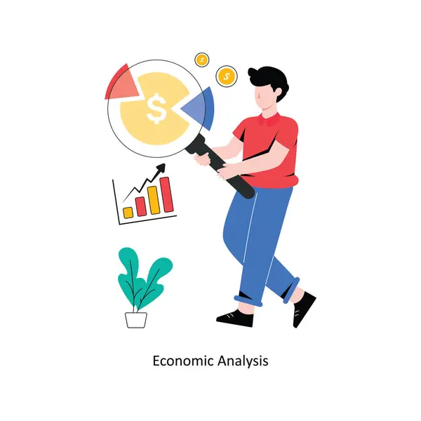 Economic Analysis Flat Style Design Vector Illustration Stock Illustration — Stock Vector