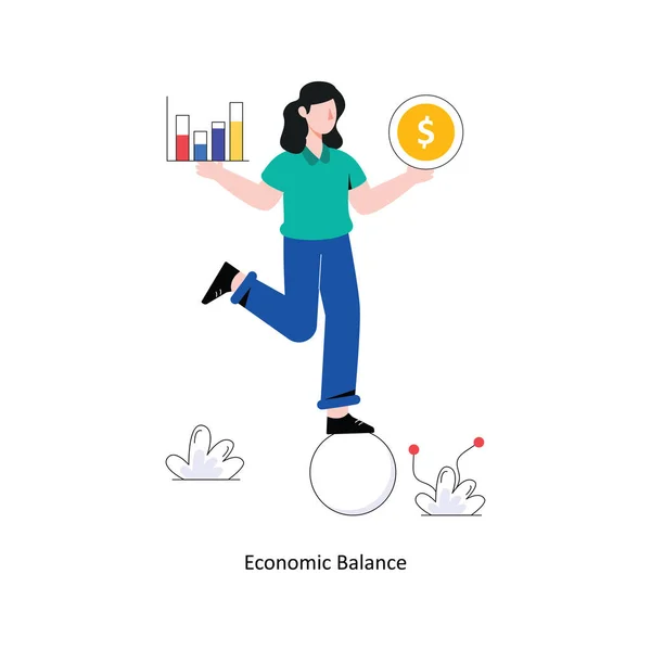 Economic Balance Flat Style Design Vector Illustratie Voorraadillustratie — Stockvector