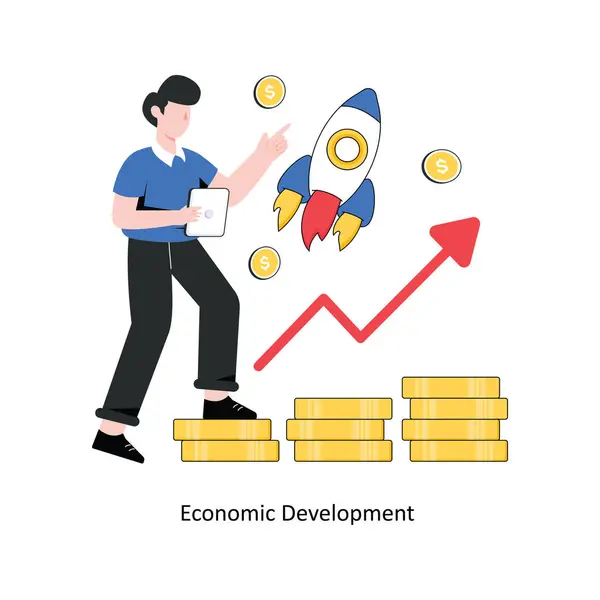 Economic Development Flat Style Design Vector Illustration Stock Illustration — Stock Vector