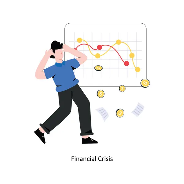 Financial Crisis Flat Style Design Vector Illustration Stock Illustration — Stock Vector