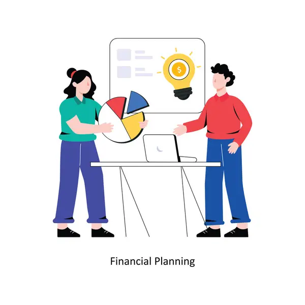 Financial Planning Flat Style Design Vector Illustration Stock Illustration — Stock Vector