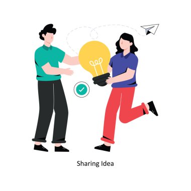 Fikir paylaşımı düz stil tasarım vektör çizimi. hisse illüstrasyonu