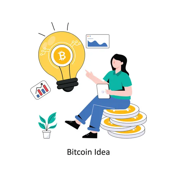 Idéia Bitcoin Design Estilo Plano Ilustração Vetorial Ilustração Estoque —  Vetores de Stock