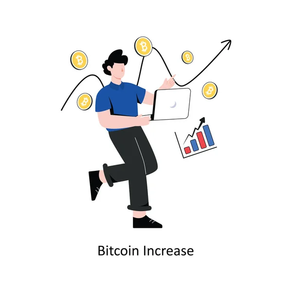 Bitcoin Aumente Ilustração Vetorial Design Estilo Plano Ilustração Estoque —  Vetores de Stock