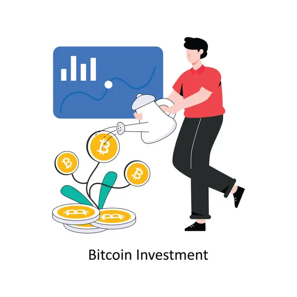 Bitcoin Investimento Design Estilo Plano Ilustração Vetorial Ilustração Estoque —  Vetores de Stock
