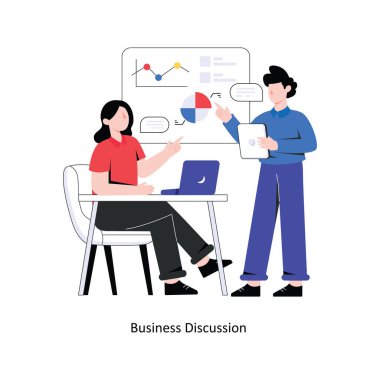 İş tartışması düz stil tasarım vektör çizimi. hisse illüstrasyonu