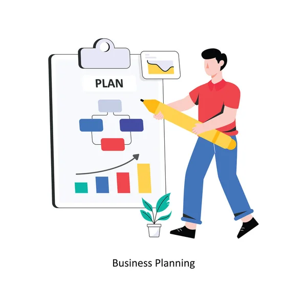 Business Planning Płaski Styl Projekt Wektor Ilustracji Ilustracja Stada — Wektor stockowy