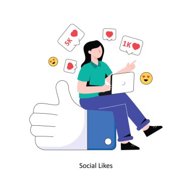 Sosyal Hizmetler düz stil tasarım vektör çizimini seviyor. hisse illüstrasyonu