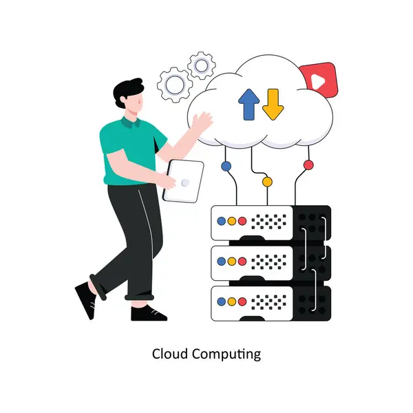 Cloud Computing Flat Style Design Ilustração Vetorial Ilustração Das Existências Gráficos De Vetores