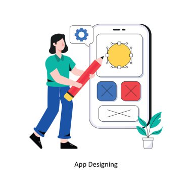 Uygulama Tasarım Düz Tasarım Vektörü illüstrasyonu. Stok illüstrasyonu