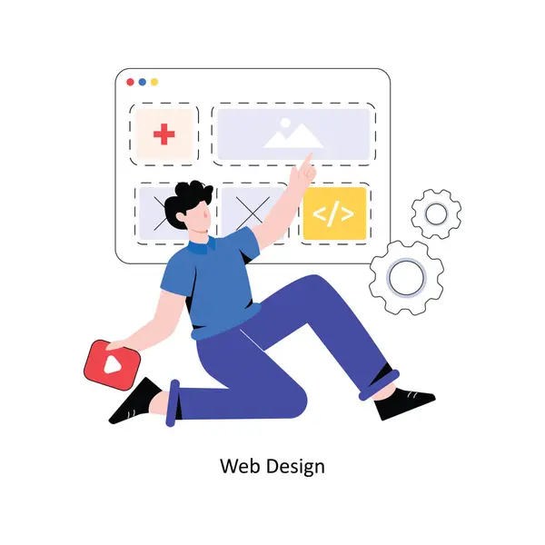 Diseño Web Diseño Estilo Plano Ilustración Vectorial Ilustración General Ilustraciones de stock libres de derechos