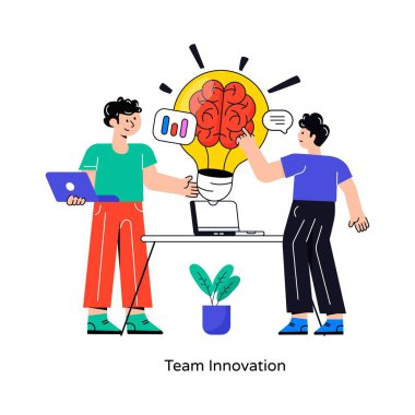 Yenilik Takımı Düz Stil Tasarım Vektörü illüstrasyonu. Stok illüstrasyonu