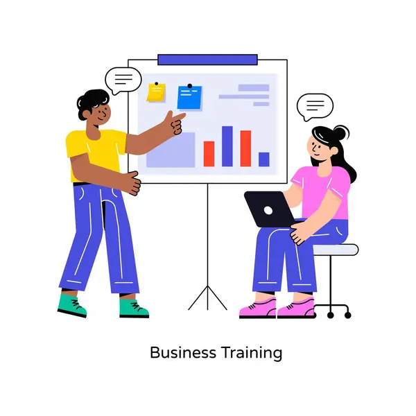 Business Training Plochý Styl Návrhu Vektorové Ilustrace Stock Ilustrace — Stockový vektor