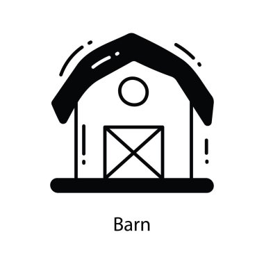 Ahır karalama Simgesi Tasarım illüstrasyonu. Beyaz arkaplan EPS 10 Dosyasında Tarım Sembolü