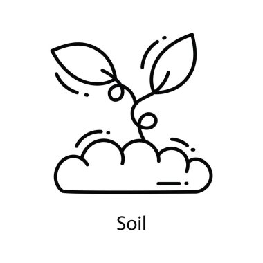 Toprak Karalama Simgesi Tasarım Çizimi. Beyaz arkaplan EPS 10 Dosyasında Tarım Sembolü