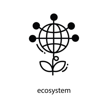 Ekosistem karalama Simgesi Tasarım illüstrasyonu. Beyaz arkaplan EPS 10 Dosyasında Tarım Sembolü