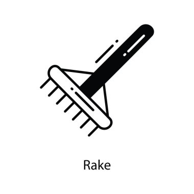 Tırmık karalama Simgesi Tasarım çizimi. Beyaz arkaplan EPS 10 Dosyasında Tarım Sembolü