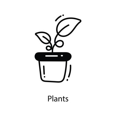 Bitkiler Icon Design Illustrasyon karalama. Beyaz arkaplan EPS 10 Dosyasında Tarım Sembolü