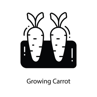 Büyüyen Havuç karalama Simgesi Tasarım çizimi. Beyaz arkaplan EPS 10 Dosyasında Tarım Sembolü