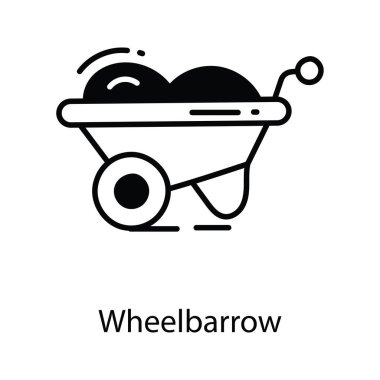 El arabası karalama simgesi tasarım illüstrasyonu. Beyaz arkaplan EPS 10 Dosyasında Tarım Sembolü