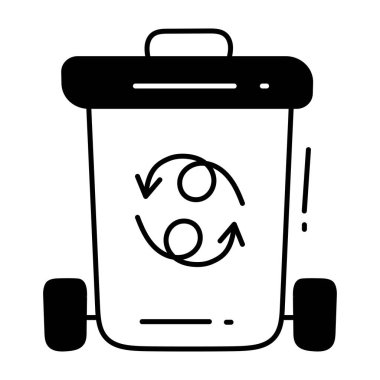 Geri dönüşüm kutusu karalama Simgesi Tasarım illüstrasyonu. Beyaz arkaplan EPS 10 Dosyasında Ekoloji Sembolü