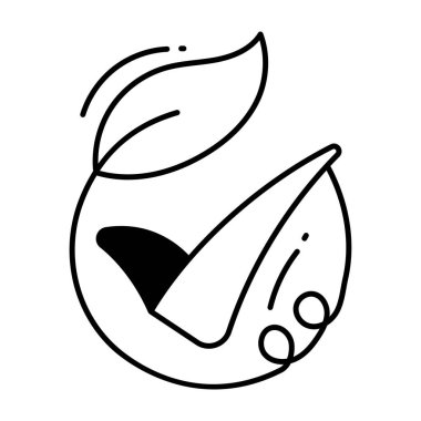 Onaylanmış karalama Simgesi Tasarım çizimi. Beyaz arkaplan EPS 10 Dosyasında Ekoloji Sembolü