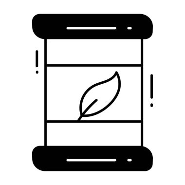 Eko Yağ fıçısı karalama ikon tasarım çizimi. Beyaz arkaplan EPS 10 Dosyasında Ekoloji Sembolü