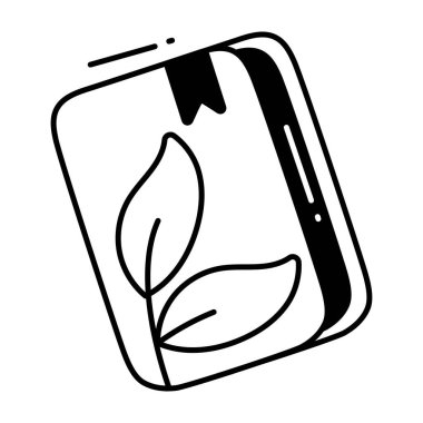 Ekonomi kitabı karalama simgesi tasarımı çizimi. Beyaz arkaplan EPS 10 Dosyasında Ekoloji Sembolü