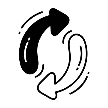 Karalama Simgesi Tasarım Çizimini Yeniden Yükle. Beyaz arkaplan EPS 10 Dosyasında Ekoloji Sembolü