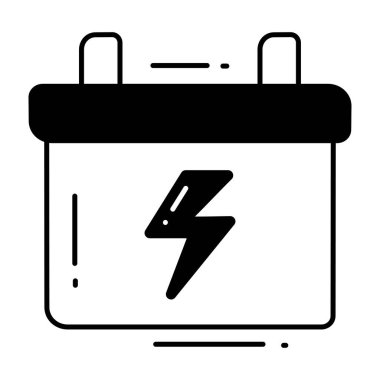 Batarya karalama Simgesi Tasarım çizimi. Beyaz arkaplan EPS 10 Dosyasında Ekoloji Sembolü