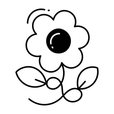 Çiçek karalama Simgesi Tasarım çizimi. Beyaz arkaplan EPS 10 Dosyasında Ekoloji Sembolü