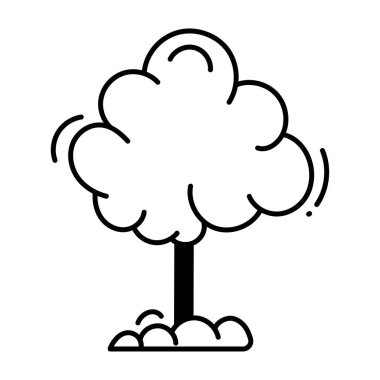 Ağaç Karalama Simgesi Tasarım Çizimi. Beyaz arkaplan EPS 10 Dosyasında Ekoloji Sembolü