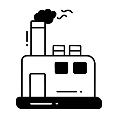 Fabrika karalama Simgesi Tasarım illüstrasyonu. Beyaz arkaplan EPS 10 Dosyasında Ekoloji Sembolü