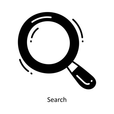 Karalama yarı katı simge tasarımı çizimi ara. Beyaz arkaplan EPS 10 Dosyasında Ticaret ve Alışveriş Sembolü