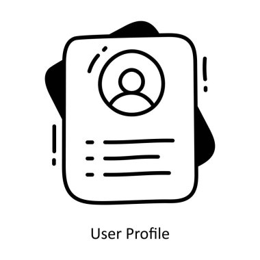 Kullanıcı Profili karalama yarı katı simge tasarımı çizimi. Beyaz arkaplan EPS 10 Dosyasında Ticaret ve Alışveriş Sembolü
