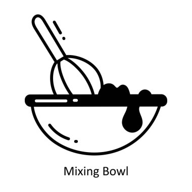 Kase karalama yarı katı simge ikonu tasarım illüstrasyonunu karıştırıyorum. Beyaz arkaplan EPS 10 Dosyasında Yiyecek ve İçecekler Sembolü