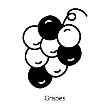 Üzüm karalama yarı katı simge simgesi tasarım illüstrasyonu. Beyaz arkaplan EPS 10 Dosyasında Yiyecek ve İçecekler Sembolü