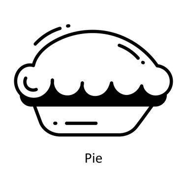 Pasta karalama Simgesi Tasarım illüstrasyonu. Beyaz arkaplan EPS 10 Dosyasında Yiyecek ve İçecekler Sembolü