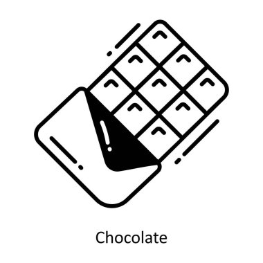 Çikolata karalama ikonu tasarım illüstrasyonu. Beyaz arkaplan EPS 10 Dosyasında Yiyecek ve İçecekler Sembolü