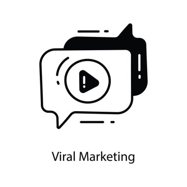 Viral Marketing yarı katı ikon tasarım çizimi. Beyaz arkaplan EPS 10 Dosyasında Pazarlama Sembolü