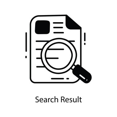 Arama Sonuç yarı katı simge simgesi tasarım illüstrasyonu. Beyaz arkaplan EPS 10 Dosyasında Pazarlama Sembolü