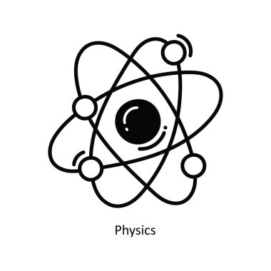 Fizik, yarı katı simge ikonu tasarım çizimini karaladı. Beyaz arkaplan EPS 10 Dosyası Okul ve Çalışma Sembolü 