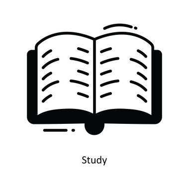 Çizim yarı katı simge tasarım illüstrasyonunu çalış. Beyaz arkaplan EPS 10 Dosyası Okul ve Çalışma Sembolü 