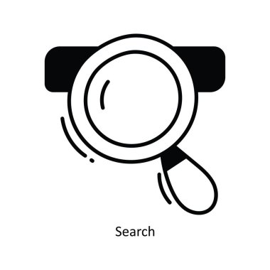 Karalama yarı katı simge simge tasarımı illüstrasyonunu ara. Beyaz arkaplan EPS 10 Dosyası Okul ve Çalışma Sembolü 